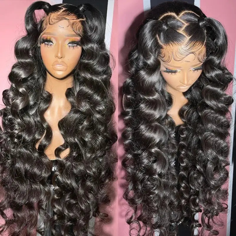 220 Density Loose Wave 13x4 & 13x6 HD Lace Front Human Hair Brazilian Deep Curly Wave - Hot sale / United States
