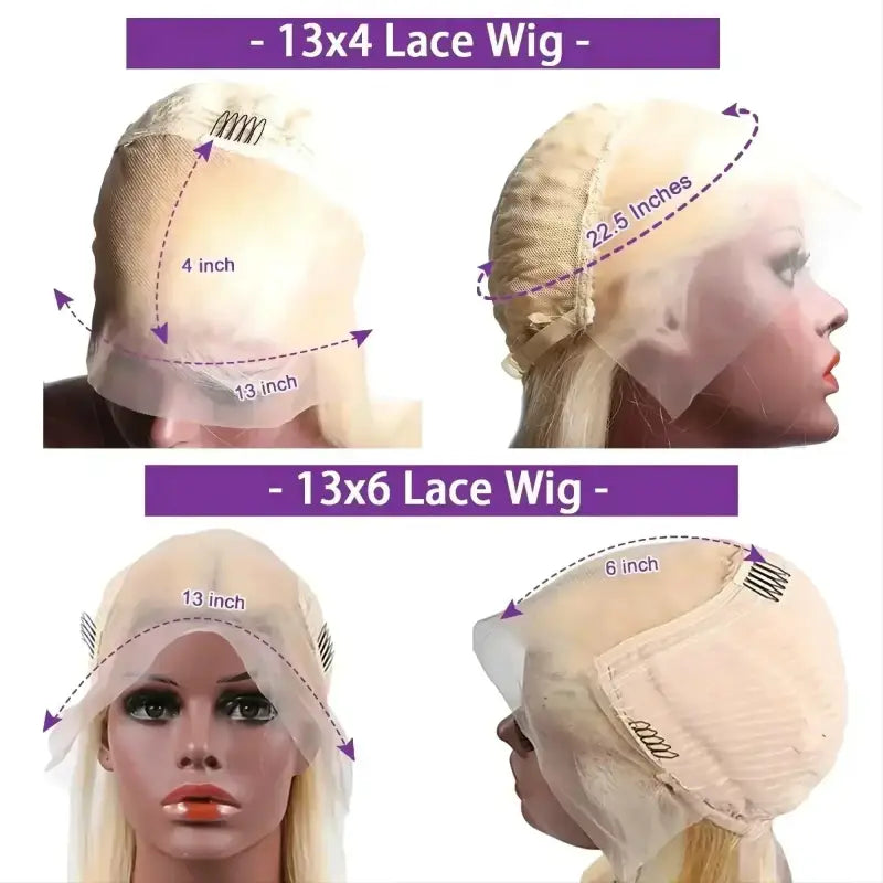 613 Blonde Body Pre Plucked HD Lace 100% Human Hair Wig 13x4 & 13x6 180 200 Density