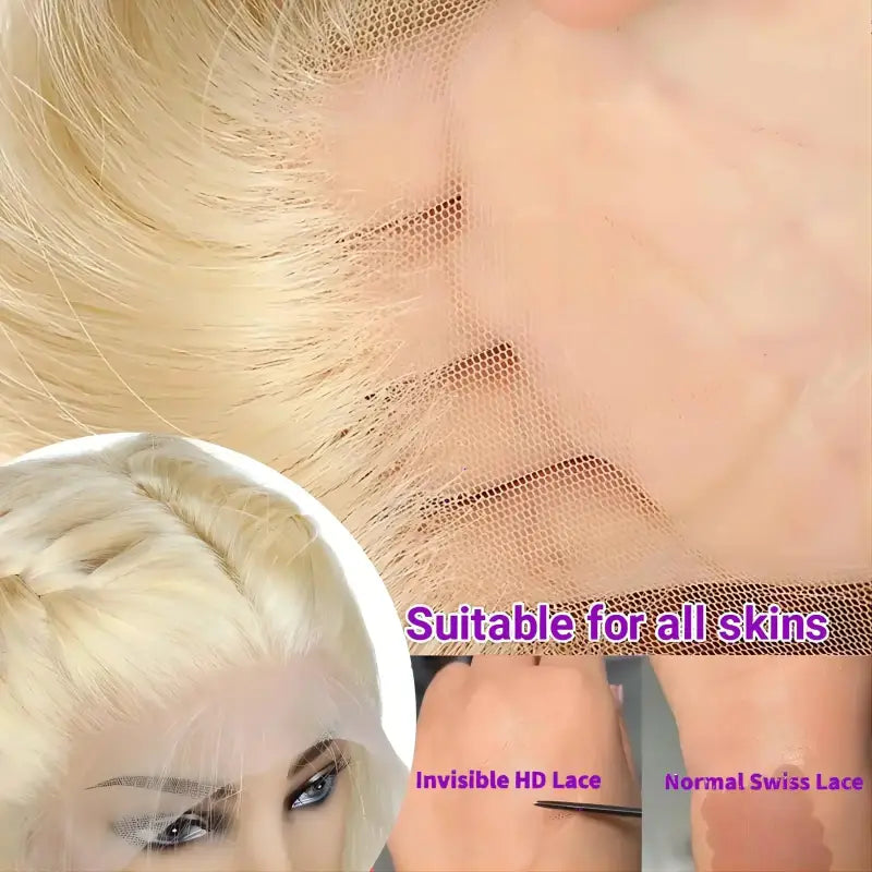 613 Blonde Body Pre Plucked HD Lace 100% Human Hair Wig 13x4 & 13x6 180 200 Density