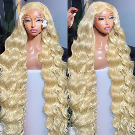 613 Hd 13x6 & 13x4 Honey Blonde Body Wave Human Hair Brazilian 250% Lace Front Wig - 13x4 Lace Wig / CHINA