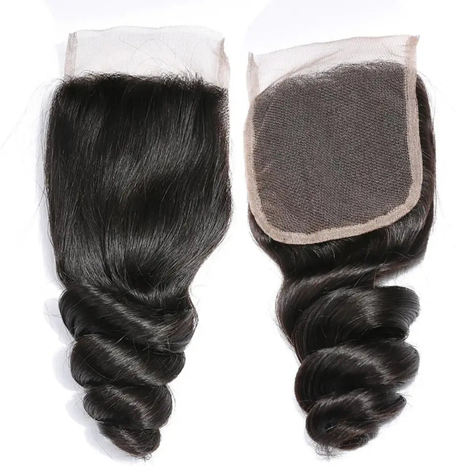 12A Loose Wave Virgin Human Hair Bundles With HD Transparent Lace Closure