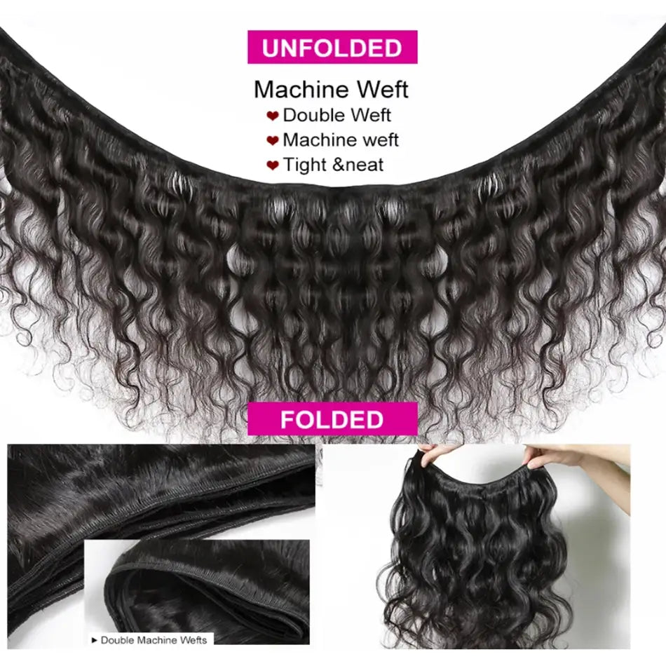 Body Wave Bundles With HD Transparent Lace Closure 4x4 Closure with Bundles Body Wave Human Hair Bundles and a Closure
