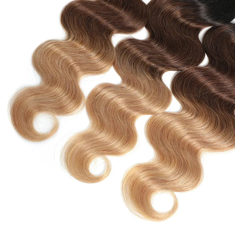 Brazilian Body Wave 13x4 Hair Extension Bundles With 4x4 Lace Closure